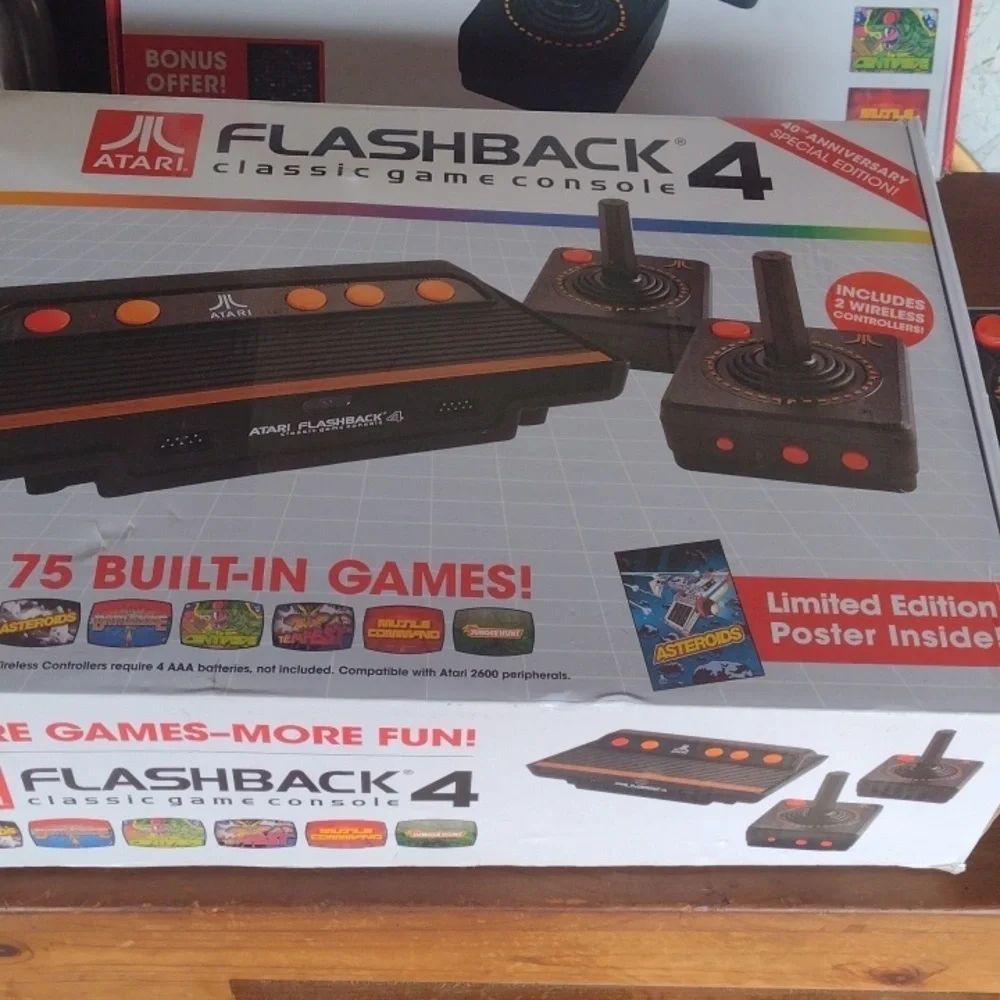 Atari Flashback 2 3& 4 Classic Games Consoles - Black and Orange NWT
